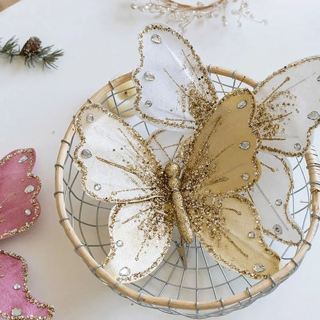 Large Glitter Butterflies Christmas Tree Decorations 25*21cm