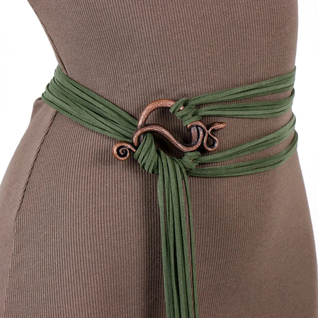Medieval Norse Ren Faire Leather Rope Brass Belt