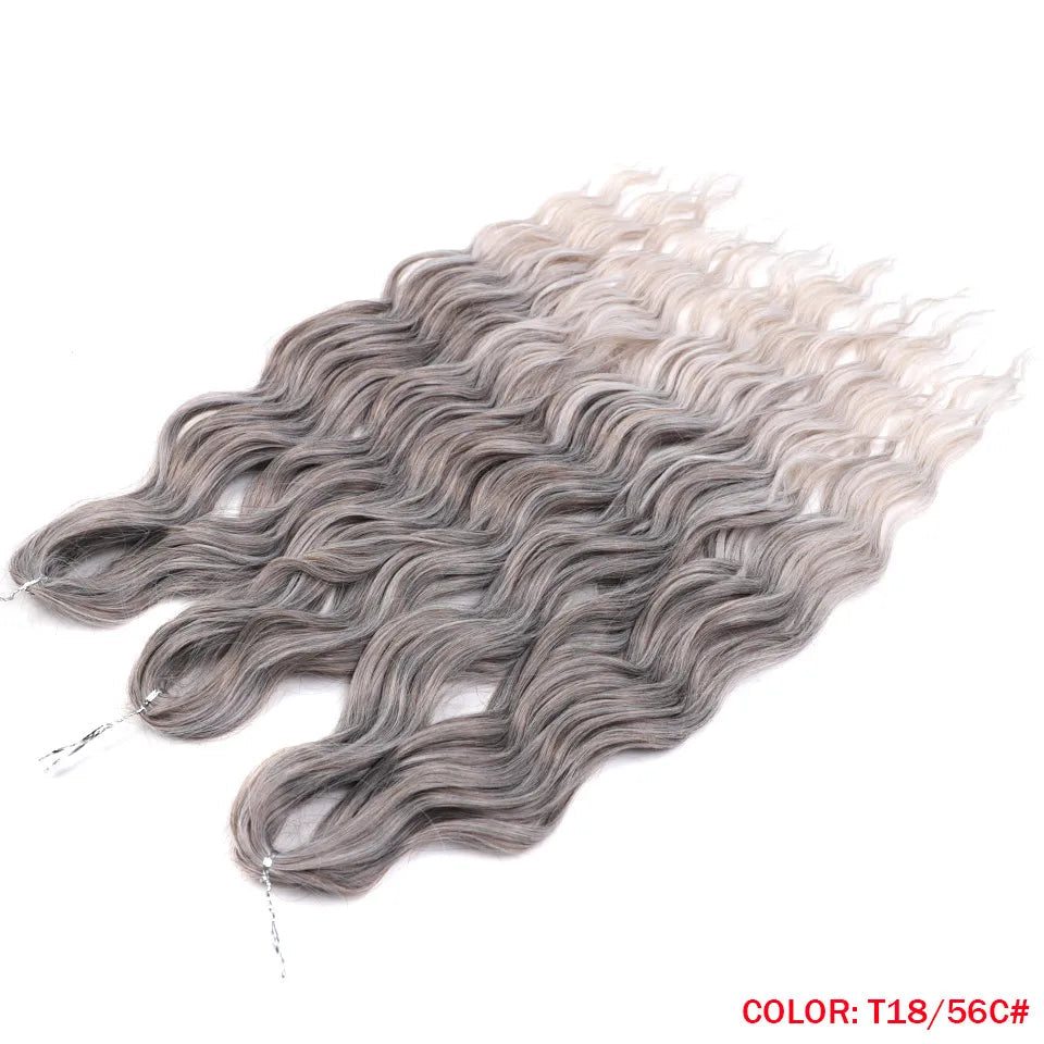 Ombre Rainbow 24 Inch Synthetic Hair Wave Braiding Hair Extensions