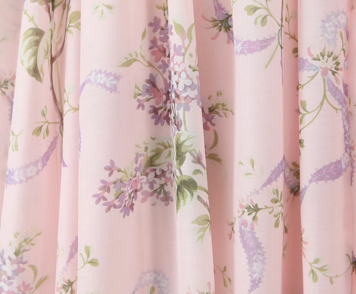Ceony's Pink Floral Backless Halter Neck Dress