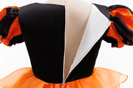Orange Witch Halloween Cosplay Tiered Cake Dress