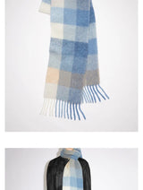 Colour Blocks Autumn Winter Plaid Scarves Imitation Cashmere Mohair
