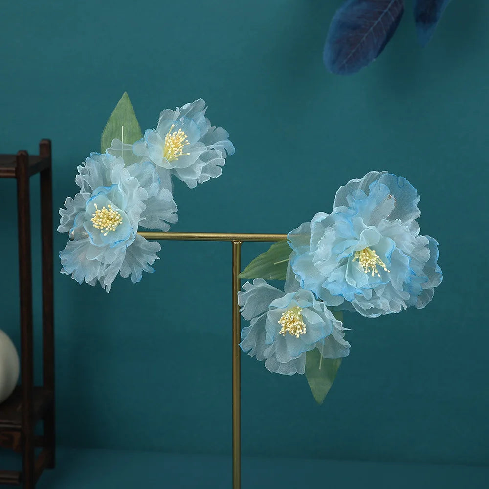 Silk Peony Hair Clip 1/2pcs Flower Hairpins Handmade Bridal Hair Accessories