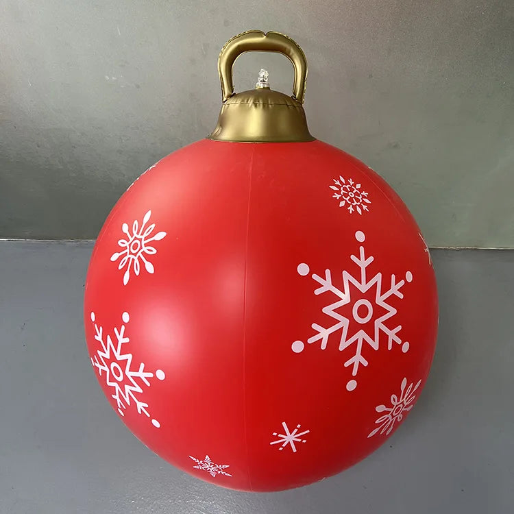 60cm Outdoor Christmas Inflatable Baubles PVC Giant Xmas Balls Decorations Toy Ball