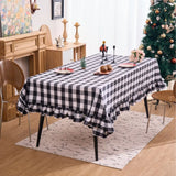 Christmas Plaid Ruffled Tablecloth Round and Rectangle Table Decoration