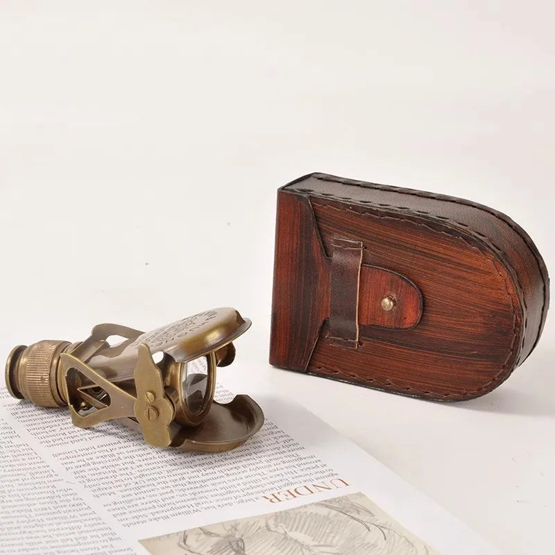 Antique Replica Brass Monocular Desktop Ornament Mini Telescope Brass Home Decor