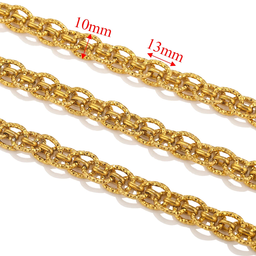 1meter PVD Gold Plated Stainless Steel Thick Large Heavy Chains Necklace Bracelet DIY Jewellery Making Finding