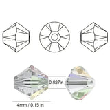 24 Colour Bicone Crystal Glass Beads Set with Storage Case Sparkling Faceted Beads for Jewellery Making DIY Craft