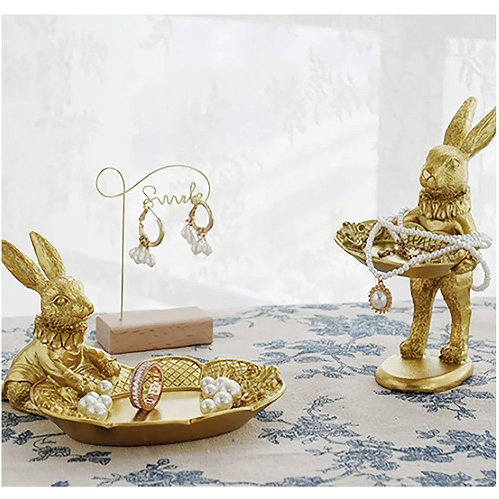 Golden Bunny Butler Home Decor