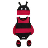 4 Piece Baby Ladybug Romper Set Wings Hat Socks Baby Clothes