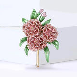 Enamel Hydrangea Brooches