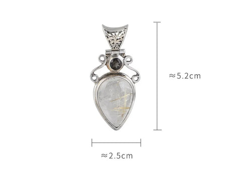 The Sun's Warmth Holder S925 Sterling Silver Pendant Waterdrop Quartz
