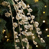 35-40cm Christmas Crystal Vine Pendants Glitter Beads String Handmade Xmas Tree Ornaments
