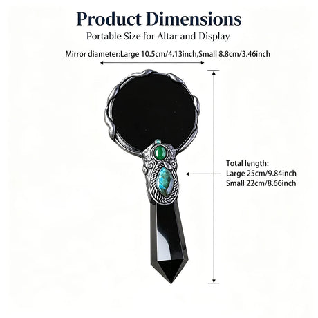 Black Obsidian Scrying Mirror Divination Plate Witch's Altar Decor