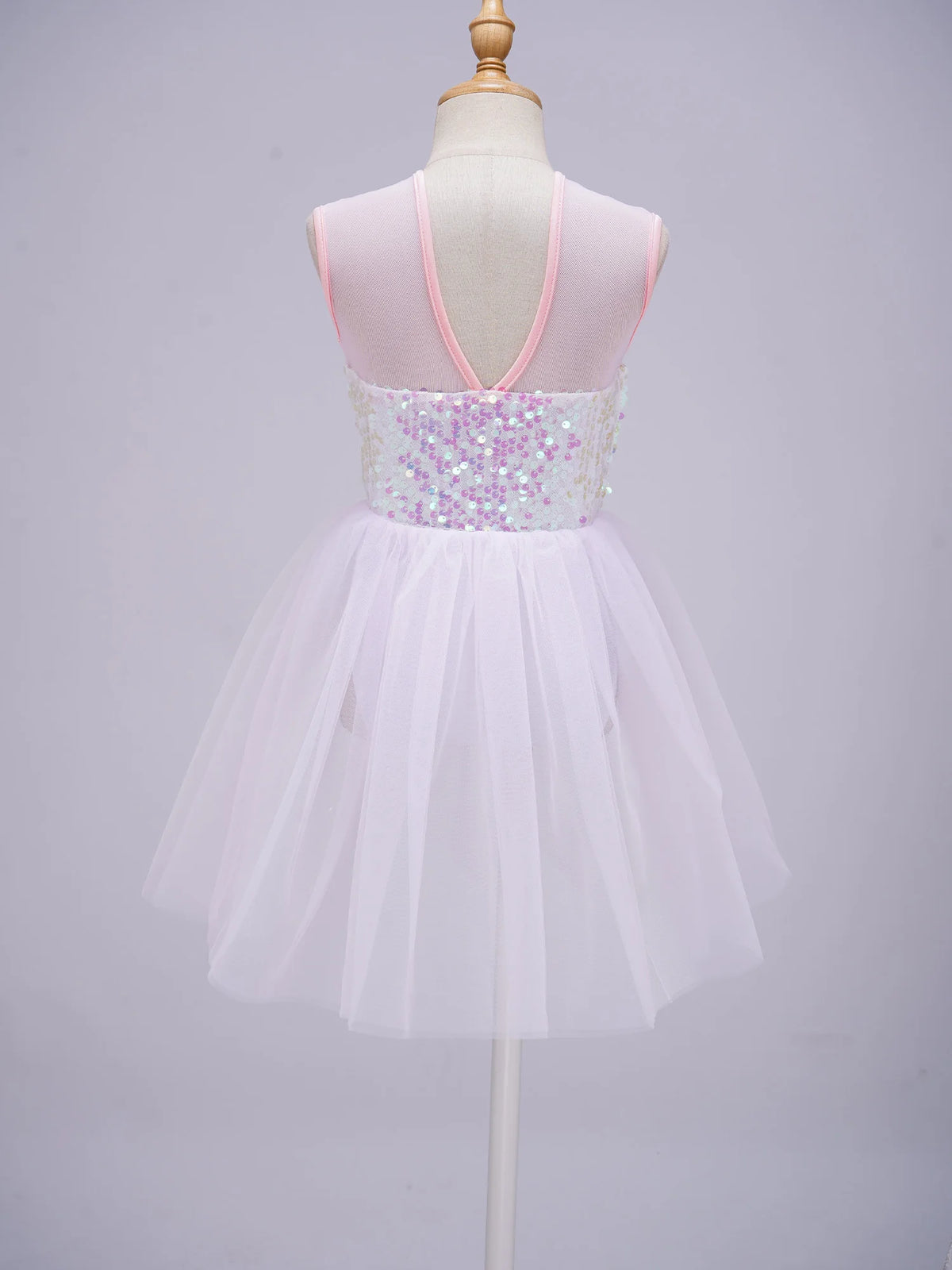 Girls Ballet Gymnastics Figure Ice Skating Sequin Leotard Tutu Dress Performance Dancewear