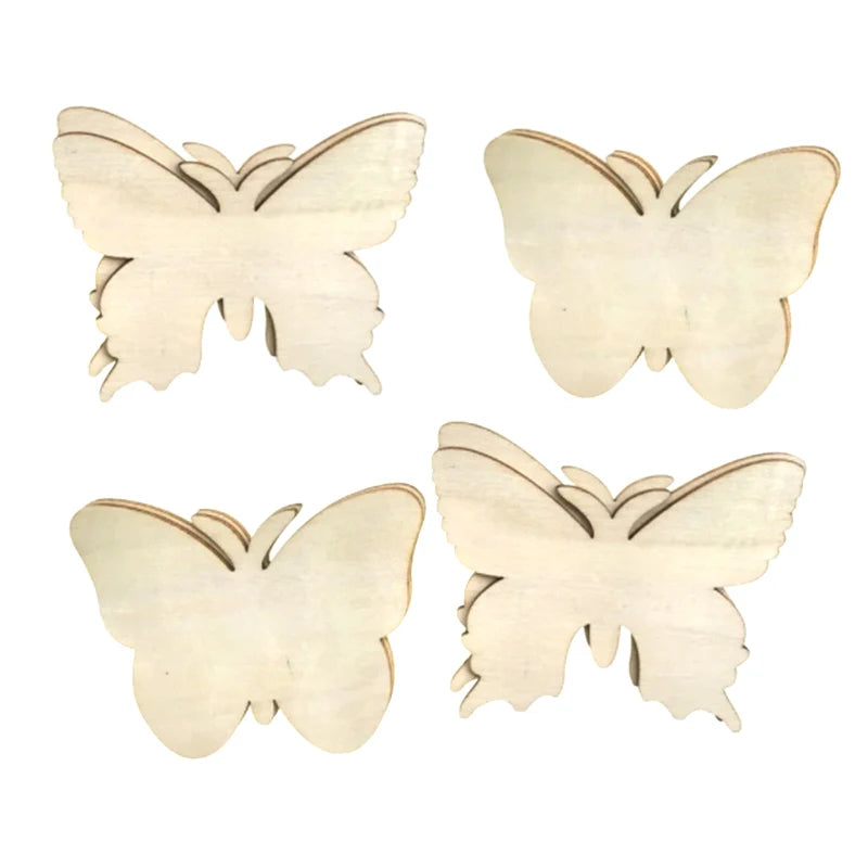 10pcs Butterfly Flower DIY Wooden Crafts Kids Projects