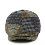 Patchwork Plaid Cabbie Beret Hat