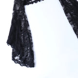 Dark Gothic Lace Long Flare Sleeve Overlay Shrug