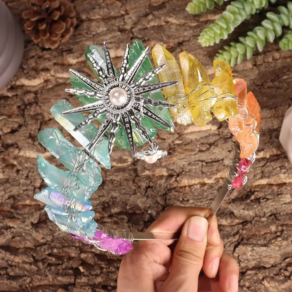 The Sun Goddess Raw Crystal Crown