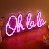 LED Neon Signs Oh la la Pink USB Night Light Wall Art Room Decor Lamp