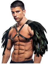 Feather Double Shoulder Armours Costume Guard Harness Halloween Cosplay