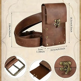 5Pcs/Set Medieval Faux Leather Belt Waist Bag Renaissance Steampunk Cosplay Accessories Set ﻿