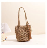 Straw Tassel Shoulder Bags Vacation Beach Bags Boho Travel Tote