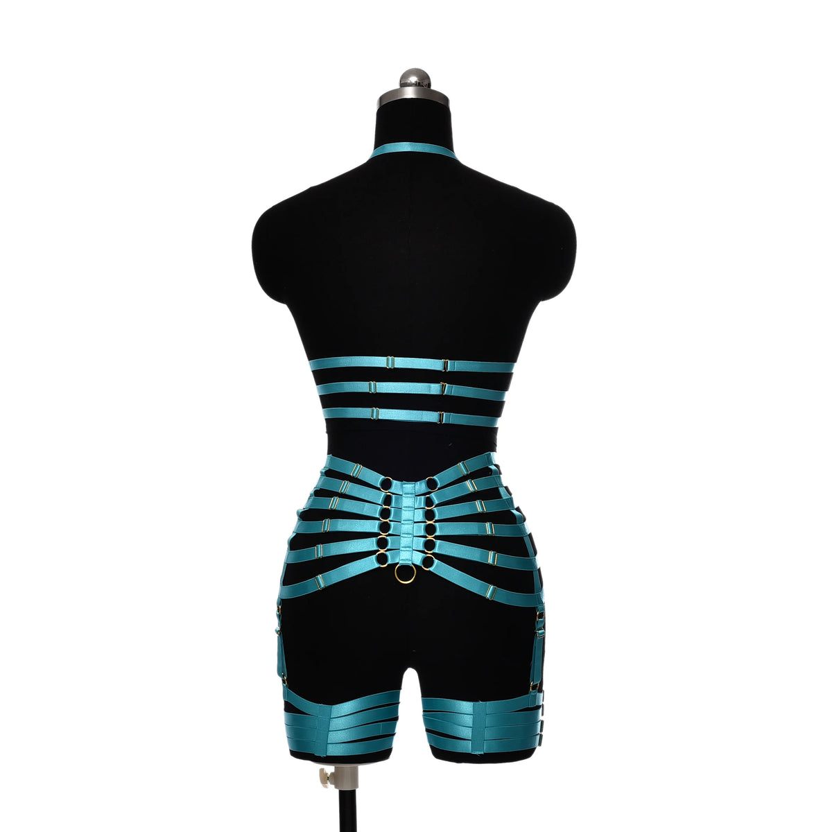 Pearlescent Colours Body Harness Body Cage Garter Belt Harness Full Set