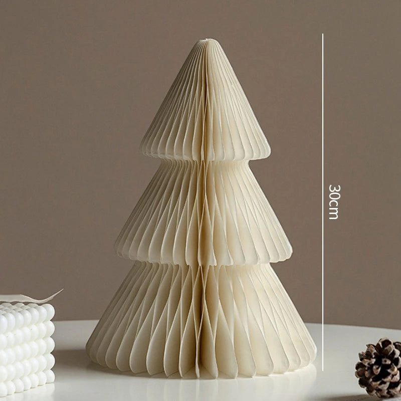 Christmas Paper Honeycomb Decorations Ball Folding Christmas Tree Table 3D Ornaments
