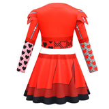 Descendants Red Costumes Girl Halloween Costumes The Rise of Red Cosplay Dress  3-12Y