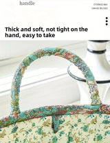 Floral Quilted Fabric Storage Bins with Handles Multi-Compartment Organiser William Morris