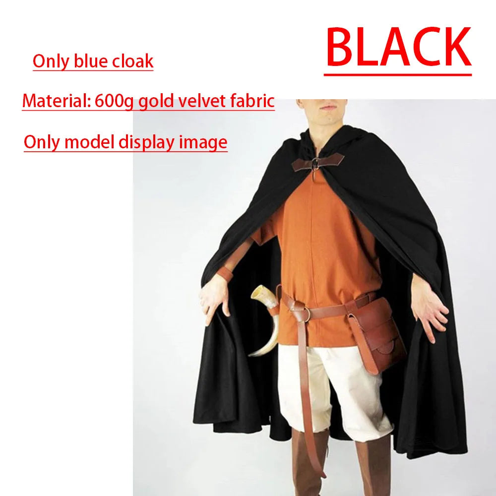 Short Medieval Velvet Capelet Hooded Cloak Renaissance Cape