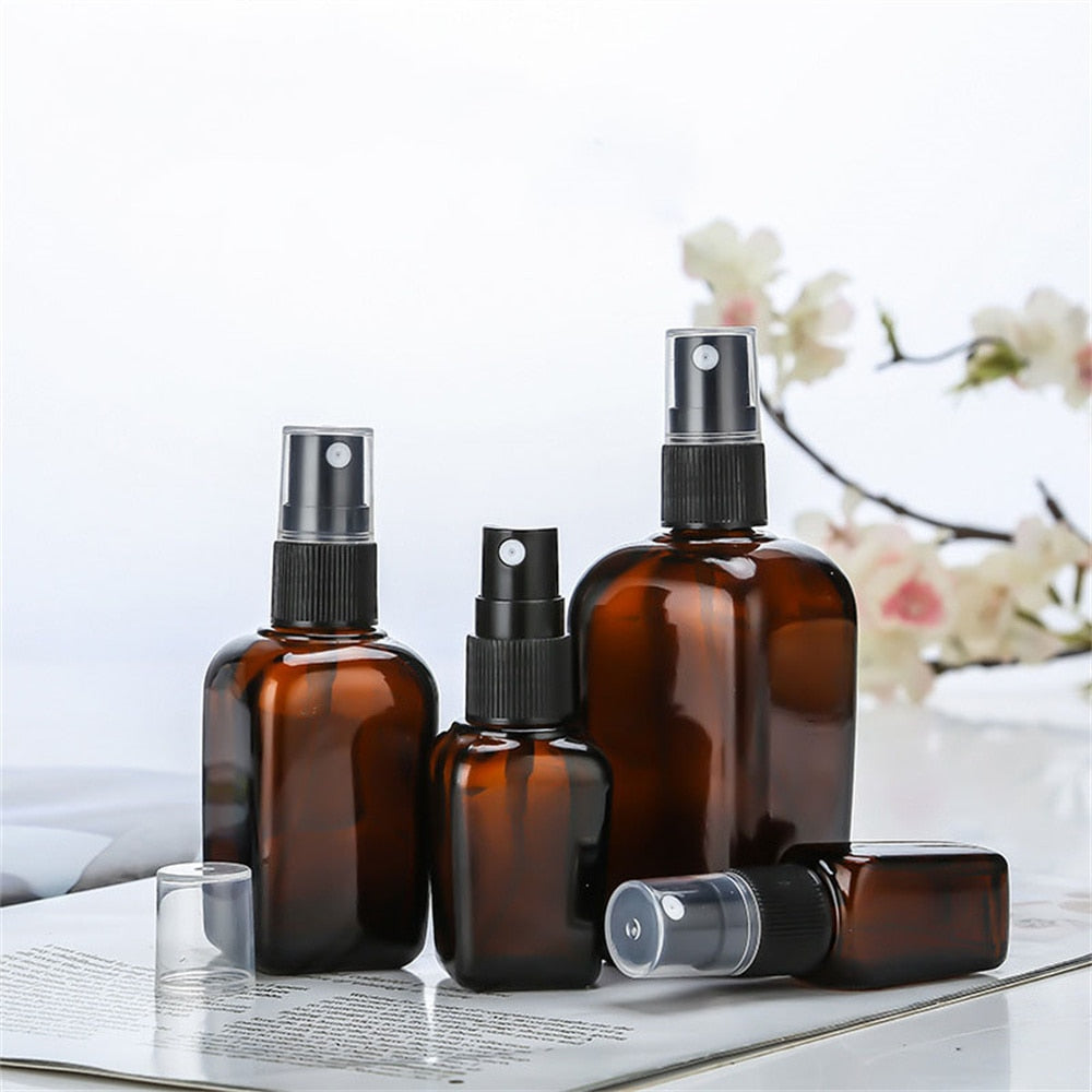 Square Perfume Spray Bottles Refillable Cosmetic Container With Cap