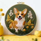 Corgi Dog DIY Embroidery Kit for Beginners