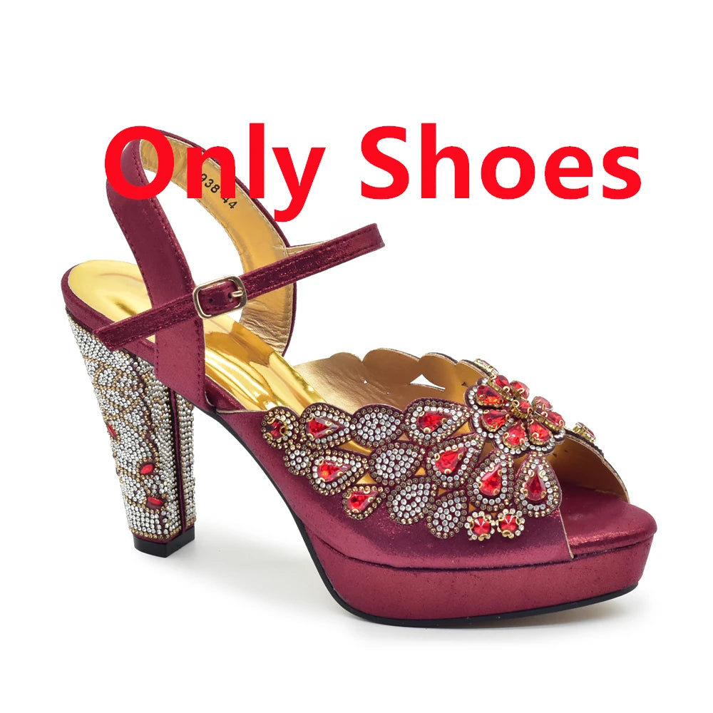 Peacock Peep-Toe Party Pumps Matching Bag and Shoes Set