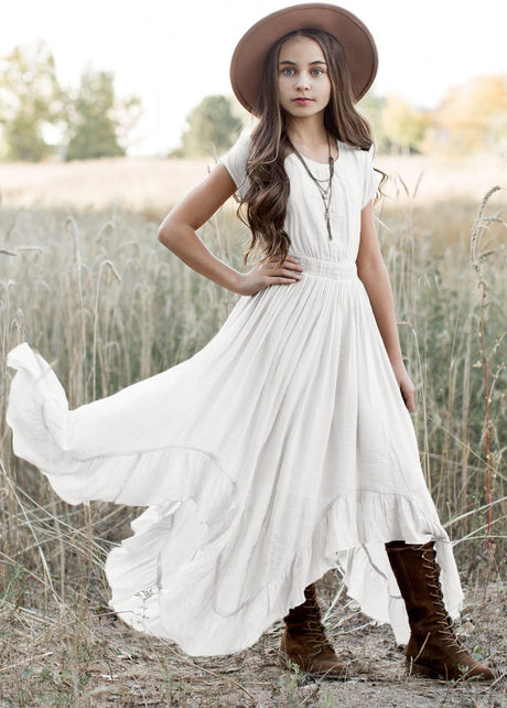 Girls Maxi Lace Chiffon Photoshoot Dresses For 3-15 Years