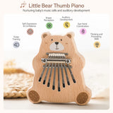Bear Kalimba 8 Key Mini Thumb Piano Montessori Musical Instrument Toys for Children