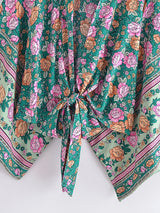 Teal Boho Kimono Wrap Top