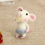 Wool Felting Activity Set Mouse Toy Doll Wool Poked Needle DIY Kit Package