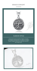 Tree Of Life Photo Locket Necklace 925 Sterling Silver