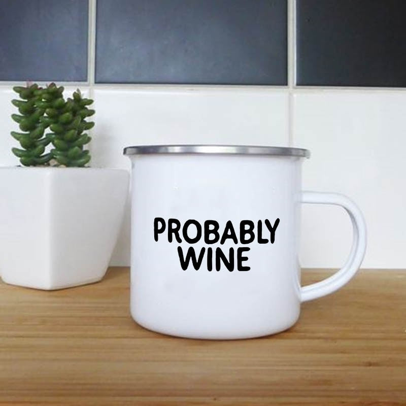 Definitely Not Coffee Enamel Mugs