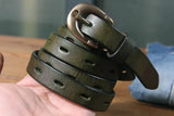 Maggy's Genuine Leather Women's Belt Pure Copper Button