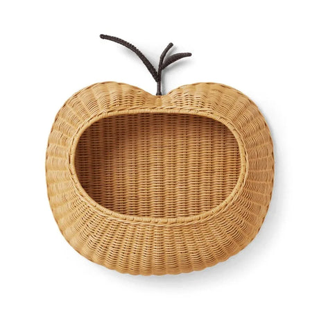 Handwoven Fruit Shape Wall Basket Apple Pear Wall-Mounted Storage Childrens Room Decor