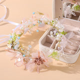 Girls Pearl Flower Wreath Floral Garland Head Hoop