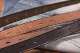 Maggy's Genuine Leather Women's Belt Pure Copper Button
