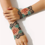 Flower Fairy Wrist Cuffs Embroidered Wristband Dance Accessories