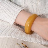 Smooth Round Acrylic Cuff Bangles Vintage Style Jelly Coloyr Smudging Wide Resin Bracelets