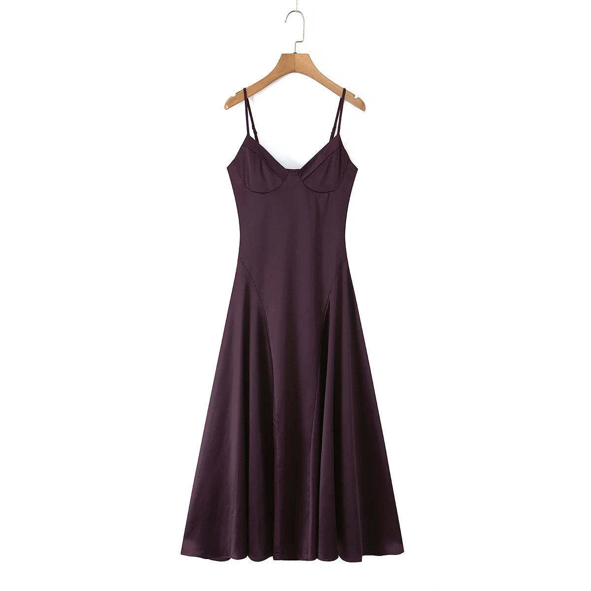 Laced Back Satin Sling Slip Dress Layering Piece