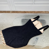 French Wench Black Lace-up Lace Mini Dress