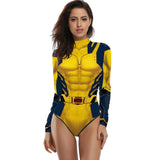 Superheroes Printed Long Sleeve Swimwear One-piece Surfing Swimsuit